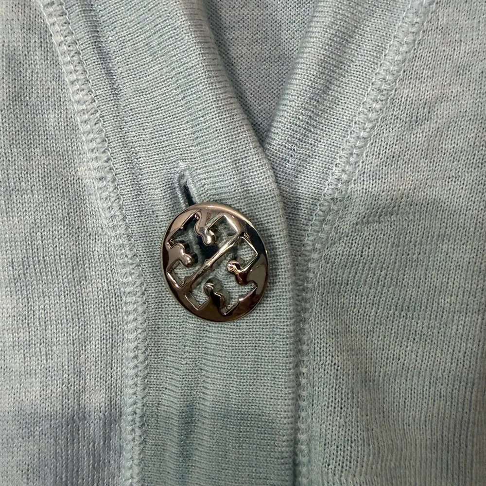 Tory Burch Light Mint Green Button-Front Cardigan